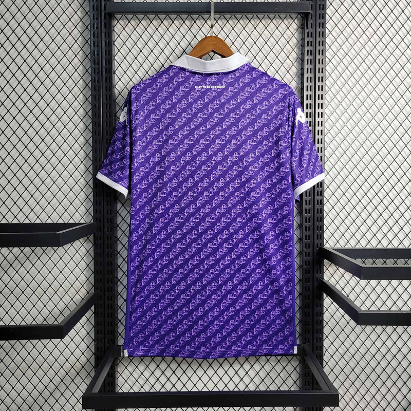 Camisa Fiorentina Home 2023/24 - Kappa Torcedor Masculina - Roxa/Branca
