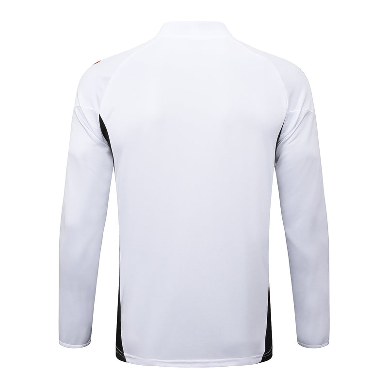 Conjunto de Treino Half Ziper Liverpool 2025/26 - Adidas Jaqueta + Calça - Branca/Preta