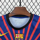 Conjunto Kit Infantil Barcelona Edição Especial 2025/26 - Nike Torcedor - Azul/Vermelha