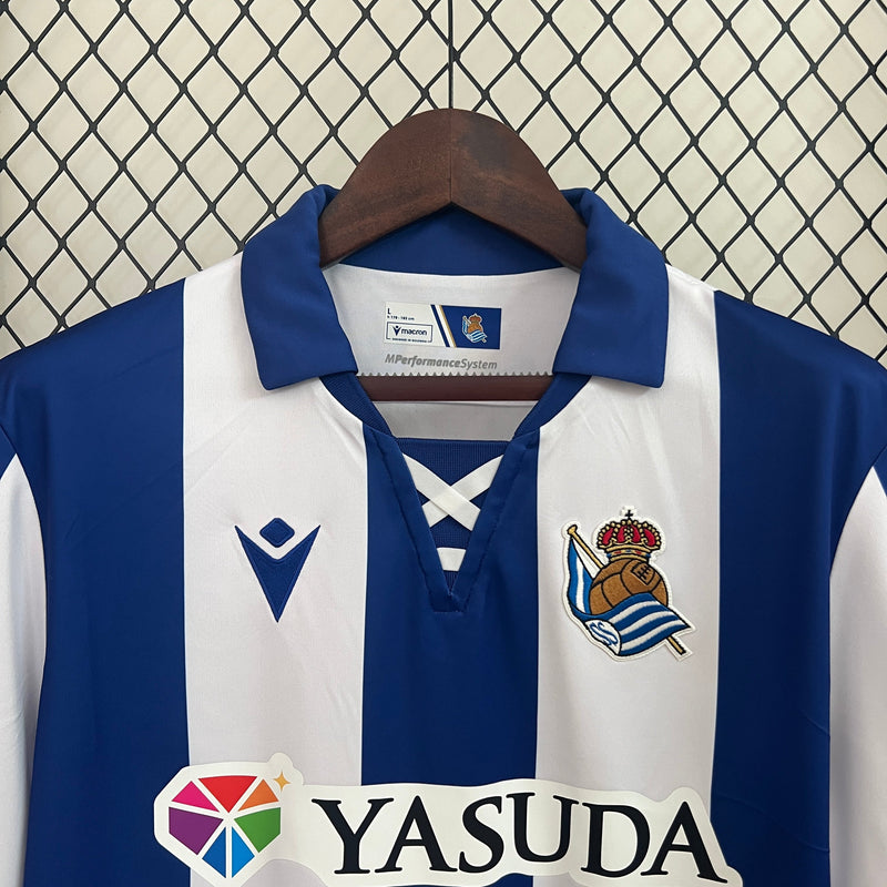 Camisa Real Sociedad Home 2024/25 - Torcedor Masculina - Azul/Branca