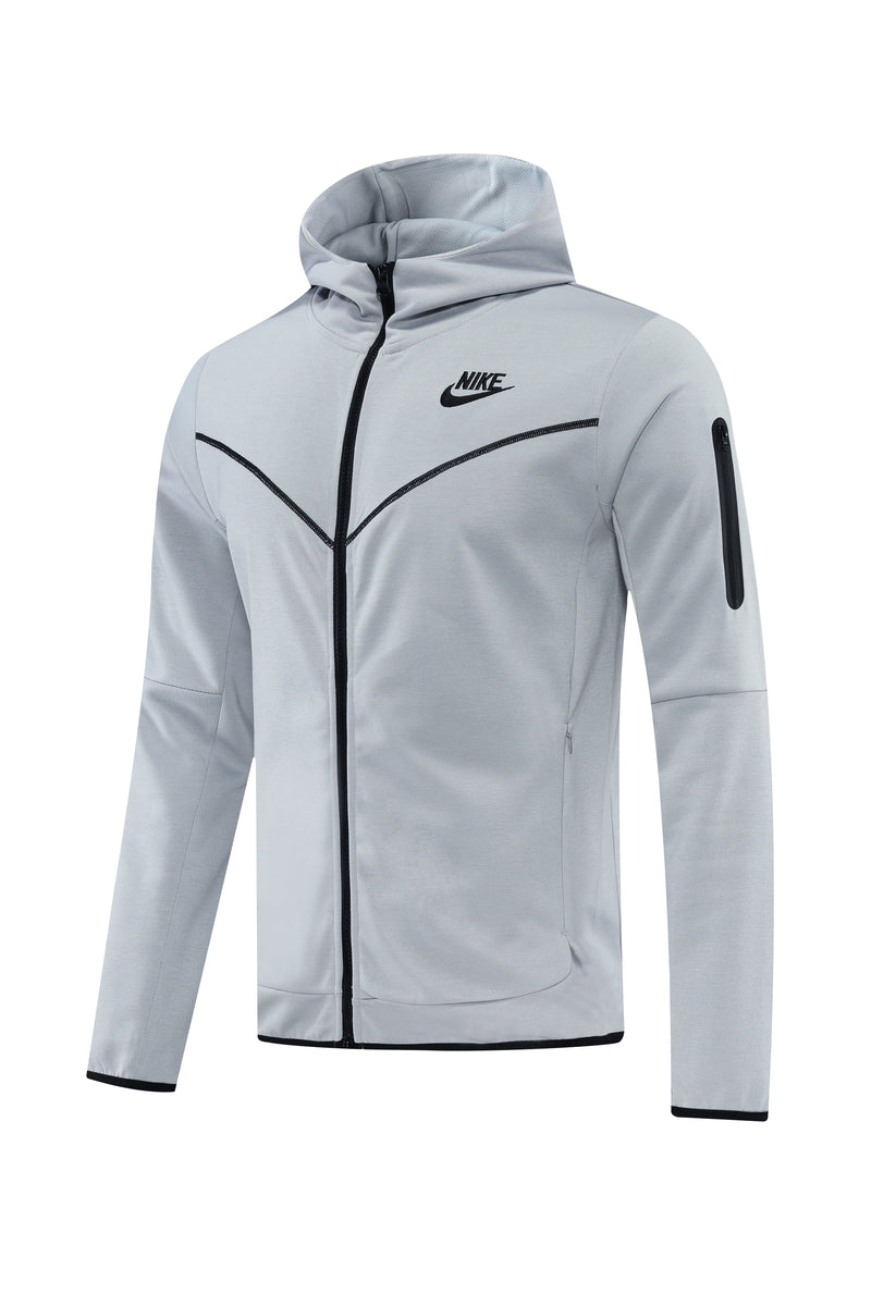 Kit Conjunto Nike Tech Fleece - Jaqueta e Calça- Cinza/Preta