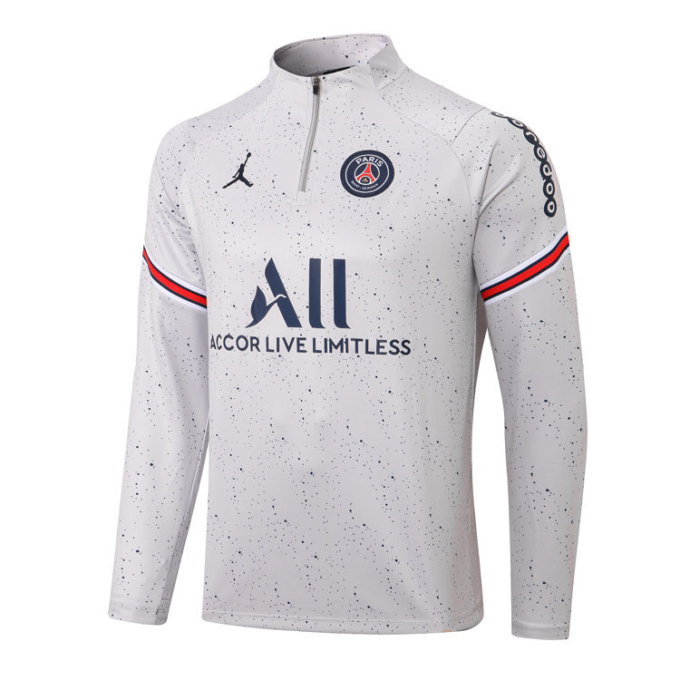 Conjunto Half Ziper PSG 2022/23 - Jordan Jaqueta + Calça - Branca/Azul