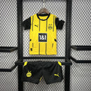 Conjunto Kit Infantil Borussia Dortmund Home 2024/25 - Puma Torcedor - Amarela/Preta