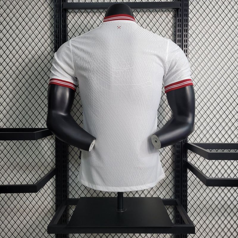 Camisa West Ham Away 2023/24 - Umbro Jogador Masculina - Branca