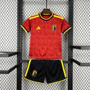 Conjunto Kit Infantil Seleção Bélgica Home 2026/27 - Adidas Torcedor - Vermelha/Preta