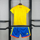 Conjunto Kit Infantil Seleção Colômbia Home 2026/27 - Adidas Torcedor - Amarela/Azul