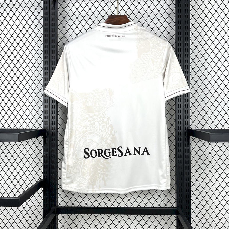 Camisa Napoli Away 2025/26 - EA7 Torcedor Masculina - Branca/Marrom