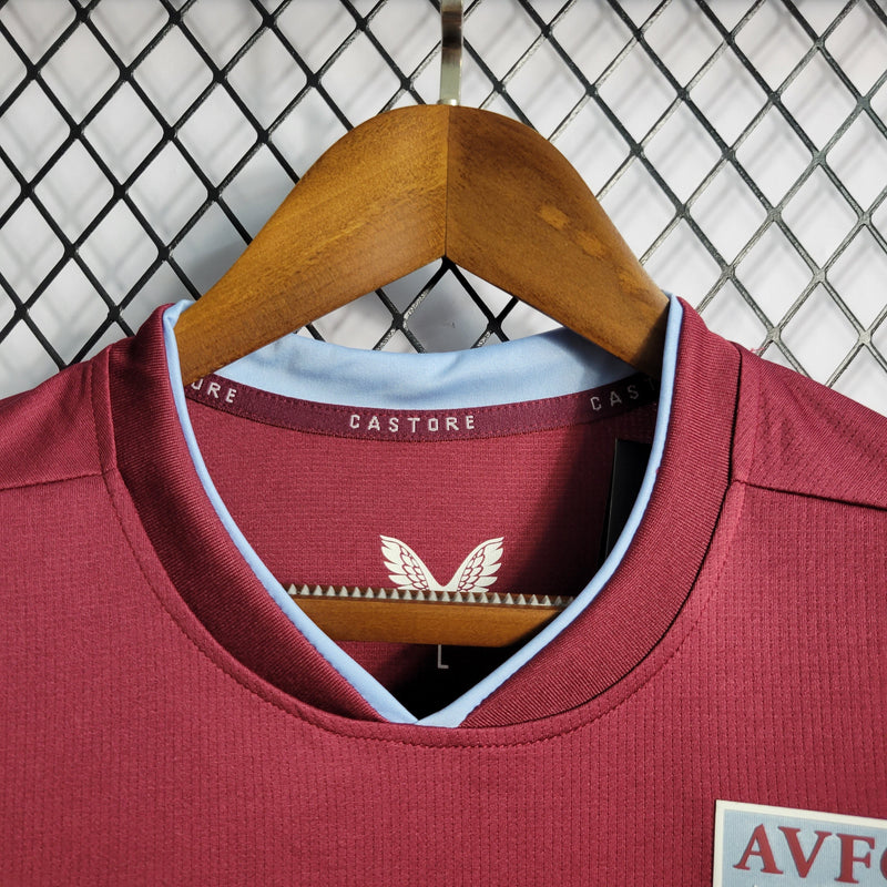 Camisa Aston Villa Home 2022/23 - Castore Torcedor Masculina - Bordo/Azul
