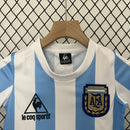 Conjunto Kit Infantil Seleção Argentina Home 1986/87 - Retrô - Azul/Branca