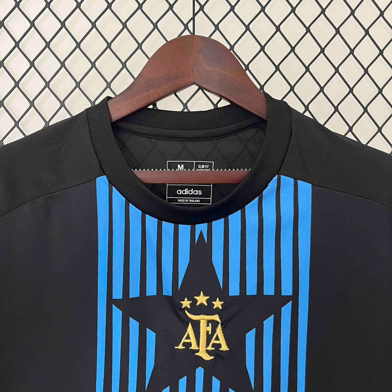 Camisa Seleção Argentina Treino 2024/25 - Adidas Torcedor Masculina - Preta/Azul