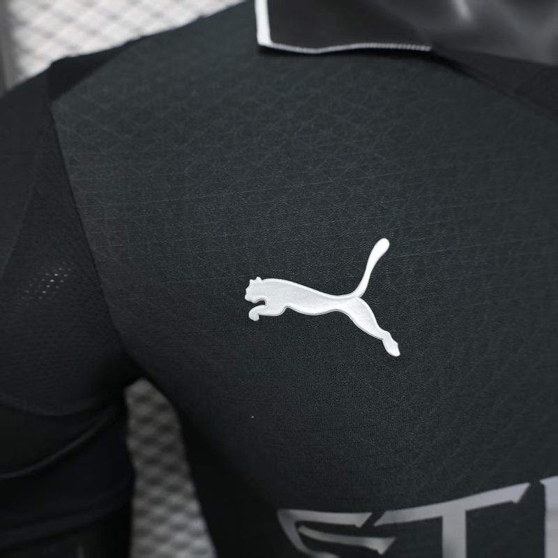 Camisa Manchester City Black 2025/26 - Puma Jogador Masculina - Preta/Branca