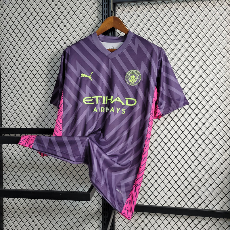 Camisa Manchester City Goleiro 2023/24 - Puma Torcedor Masculina - Roxa/Rosa