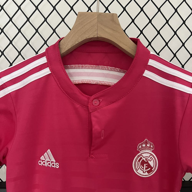 Kit Infantil Real Madrid Away 2014/15 - Adidas Retrô - Rosa