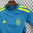 Conjunto Kit Infantil Seleção Espanha Goleiro 2026/27 - Adidas Torcedor - Azul/Amarela
