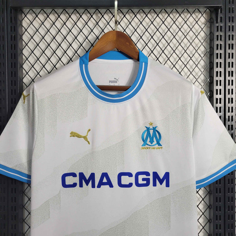 Camisa Olympique Marseille Home 2023/24 - Puma Torcedor Masculina - Branca/Azul