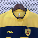Camisa Seleção Escócia Away 2002/03 - Fila Retrô Masculina - Amarela/Azul