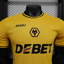 Camisa Wolves Home 2024/25 - Sudu Jogador Masculina - Amarela/Preta