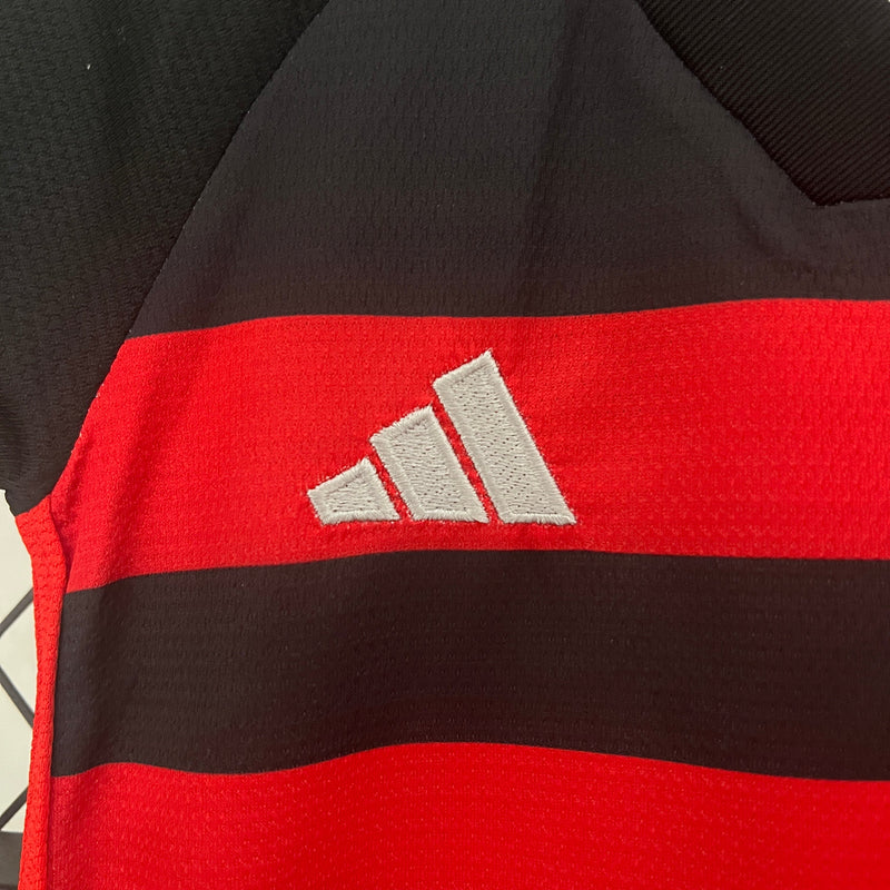 Kit Infantil Flamengo Home 2024/25 - Adidas Torcedor - Vermelha/Preta