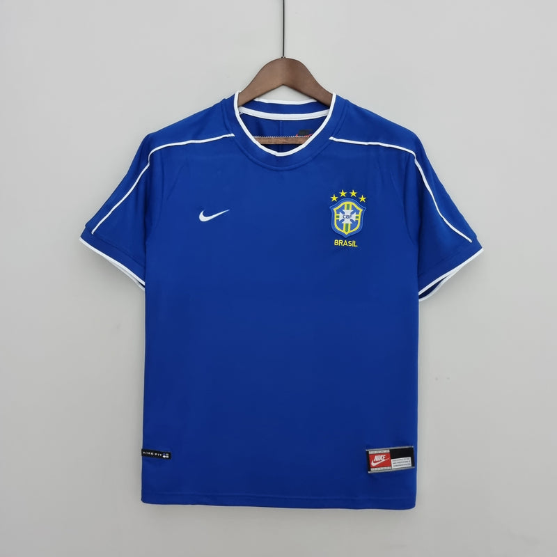 Camisa Seleção Brasil Away 1998 - Nike Retrô Masculina - Azul/Branca