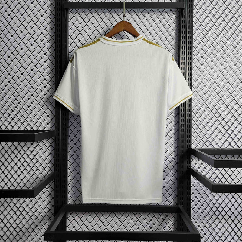Camisa Real Madrid Home 2019/20 - Adidas Retrô Masculina - Branca/Dourada
