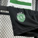 Conjunto Kit Infantil Sporting Home 2025/26 - Nike Torcedor - Branca/Verde