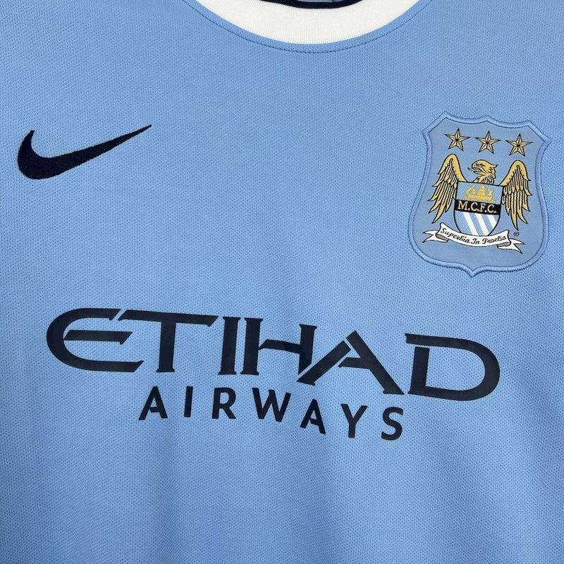 Camisa Manchester City Home 2013/14 - Nike Retrô Masculina - Azul/Branca