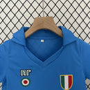 Conjunto Kit Infantil Napoli Home 1987/88 - Nr Retrô - Azul/Branca