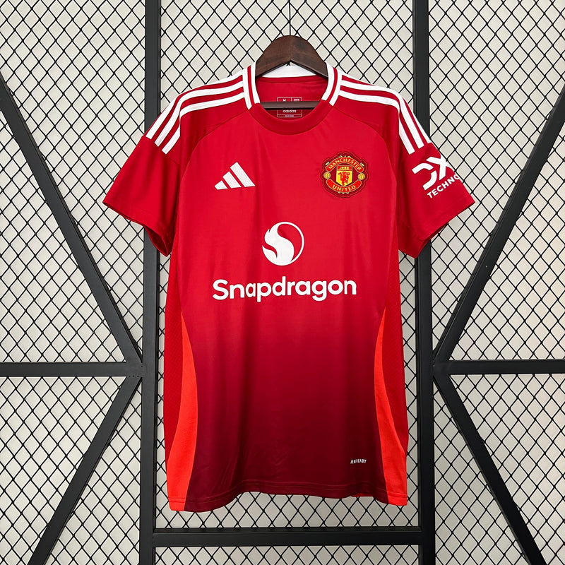 Camisa Manchester United Home 2024/25 - Adidas Torcedor Masculina - Vermelha/Branca