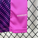 Conjunto Kit Infantil Real Madrid Goleiro 2025/26 - Adidas Torcedor - Rosa/Roxa