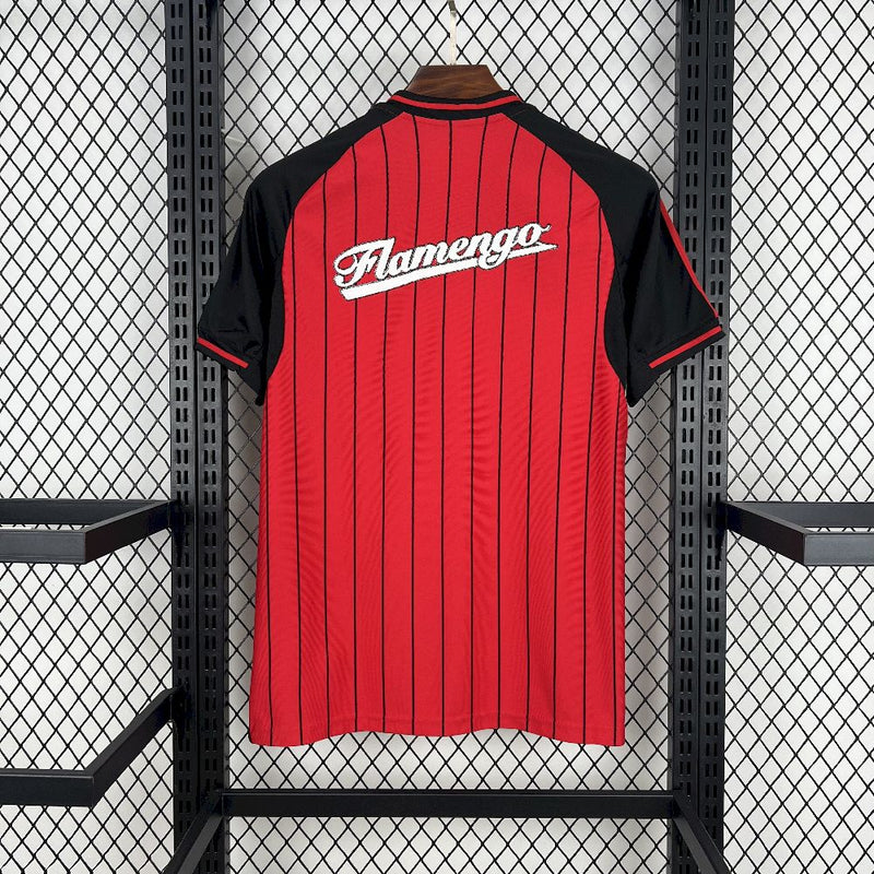 Camisa Baseball Flamengo 2025/26 - Adidas Masculina - Vermelha/Preta