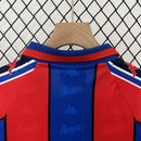 Conjunto Kit Infantil Barcelona Home 1995/97 - Kappa Retrô - Vermelha/Azul