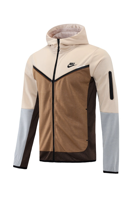 Kit Conjunto Nike Tech Fleece - Jaqueta e Calça- Marrom/Cinza