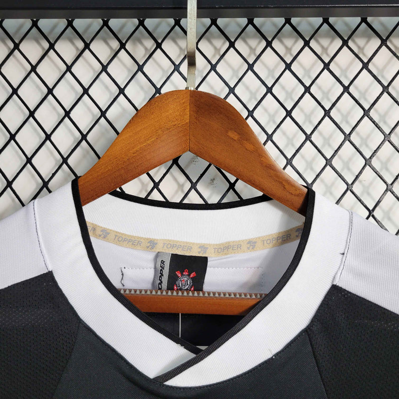 Camisa Corinthians Away 2000/01 - Topper Retrô Masculina - Preta/Branca