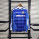 Camisa Manga Longa Chelsea Home 2011/12 - Adidas Retrô Masculina - Azul/Branca