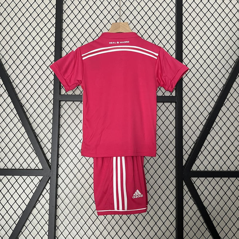 Kit Infantil Real Madrid Away 2014/15 - Adidas Retrô - Rosa