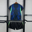 Conjunto Kit Infantil Seleção Brasil Away 2026/27 - Jordan Torcedor - Azul/Preta