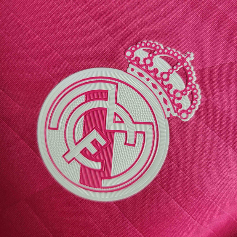 Camisa Real Madrid Away 2014/15 - Adidas Retrô Masculina - Rosa/Branca