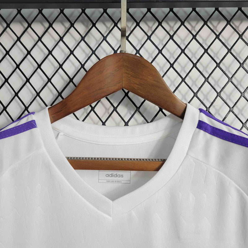 Camisa Flamengo Goleira 2023/24 - Adidas Torcedor Feminina - Branca/Lilás