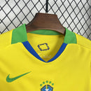 Conjunto Kit Infantil Seleção Brasil Home 2025/26 - Nike Torcedor - Amarela/Verde