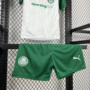 Conjunto Kit Infantil Palmeiras Away 2025/26 - Puma Torcedor - Branca/Verde