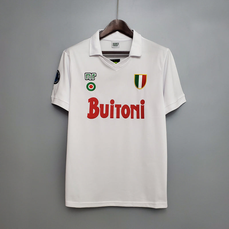 Camisa Napoli Away 1987/88 - NR Retrô Masculina - Branca