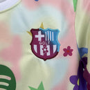 Conjunto Kit Infantil Barcelona Edição Especial 2025/26 - Nike Torcedor - Bege/Azul