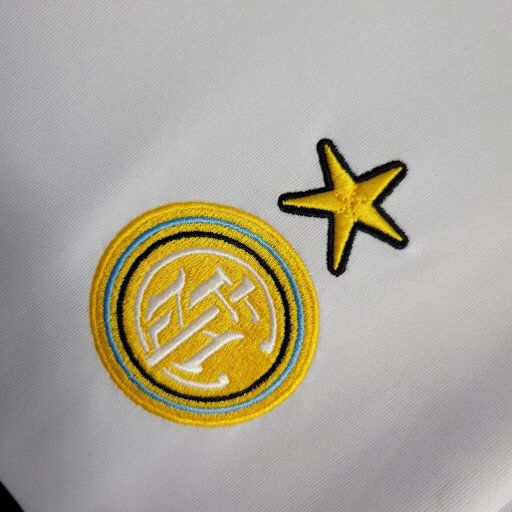 Camisa Inter de Milão Away 1990/91 - Uhisport Retrô Masculina - Branca/Azul