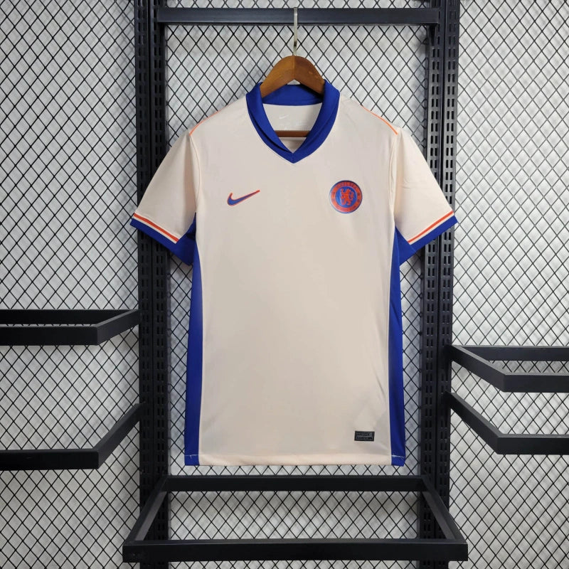 Camisa Chelsea Away 2024/25 - Nike Torcedor Masculina - Bege/Azul