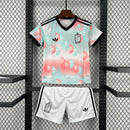 Conjunto Kit Infantil Seleção Bélgica Away 2026/27 - Adidas Torcedor - Branca/Verde
