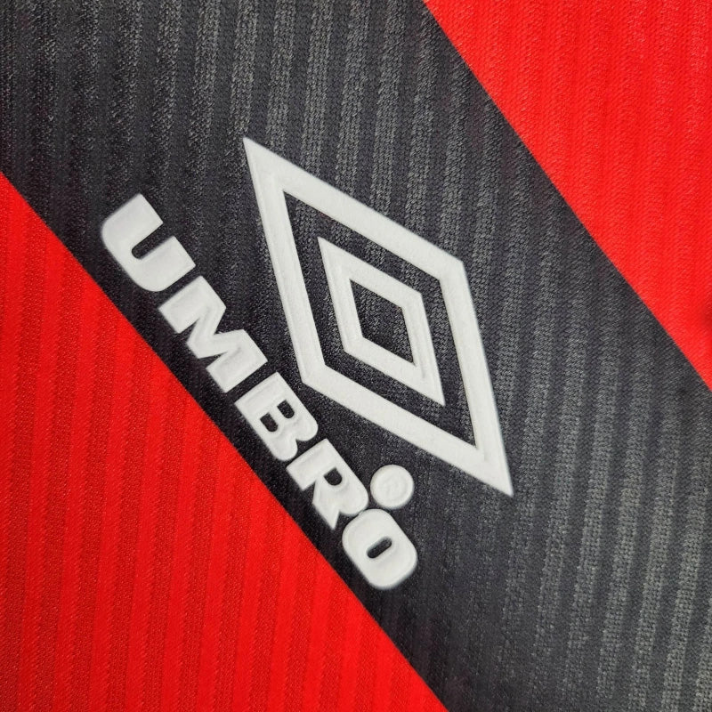 Camisa Flamengo Manga Longa Home 1994/95 - Umbro Retrô Masculina - Vermelha/Preta
