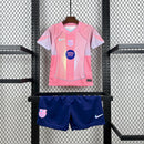 Conjunto Kit Infantil Barcelona Edição Especial 2025/26 - Nike Torcedor - Rosa/Azul