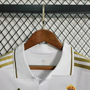 Conjunto Kit Infantil Real Madrid Home 2011/12 - Adidas Retrô - Branca/Dourada