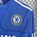 Camisa Manga Longa Chelsea Home 2009/10 - Adidas Retrô Masculina - Azul/Branca