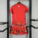 Conjunto Kit Infantil Seleção Japão Goleiro 2026/27 - Adidas Torcedor - Vermelha/Laranja